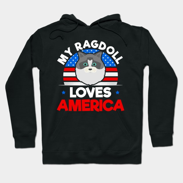 4th Of July Cat Shirt | Vintage Retro Ragdoll Gift Hoodie by Gawkclothing